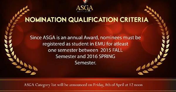 Why the High Standard of ASGA 2016 EMU NOMINATION QUALIFICATION CRITERIA 
